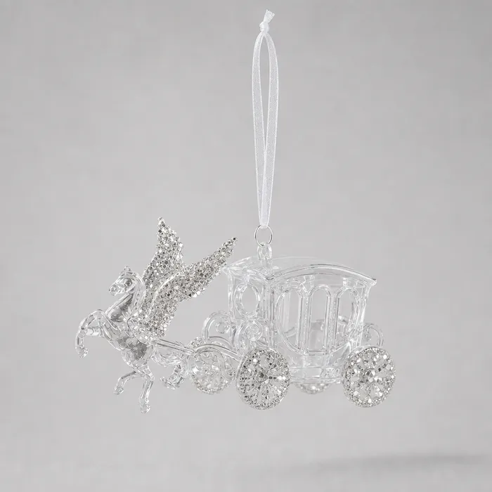 Pendentif cristal — Carrosse & cheval ailé