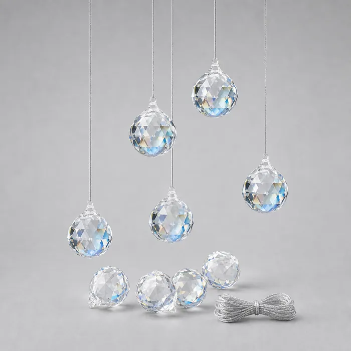 Lot de 30 boules cristal facettées